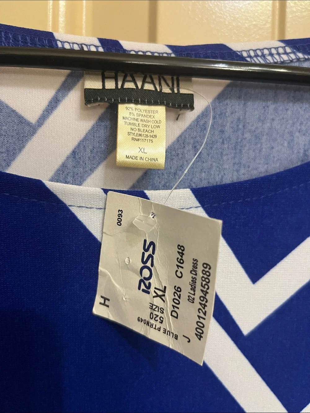 Haani Royal Blue and White Geometric Shift XL Dress Still with Tags - Picture 2 of 3